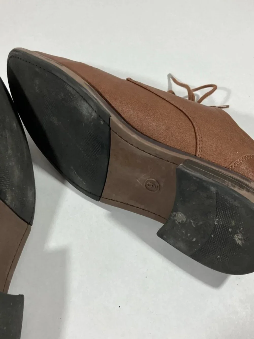 Goodfellow Men's Shoes 9M Oxford Lace-Up Dress Light Brown